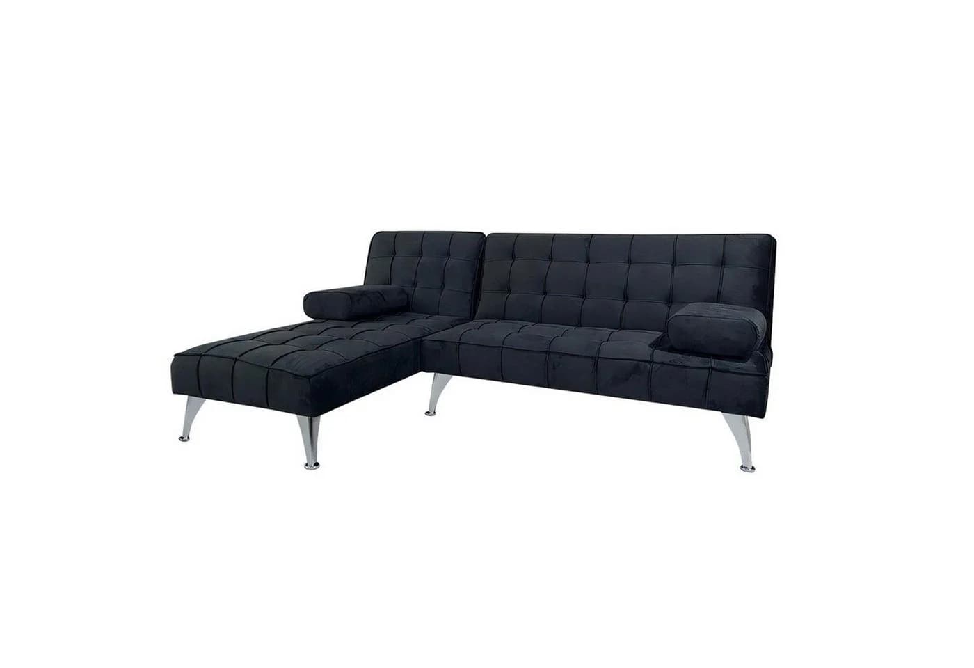 HTI-Living Schlafsofa Miranda mit Chaiselongue, Schwarz, Velvet - Bild 3