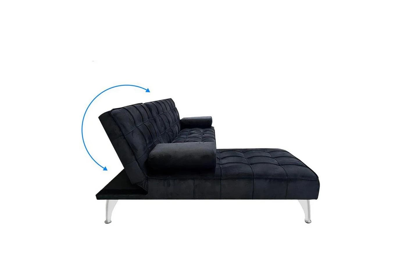 HTI-Living Schlafsofa Miranda mit Chaiselongue, Schwarz, Velvet - Bild 4
