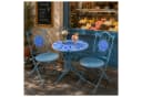 HTI-Living Gartentisch Metall Blau mit Blütenmotiv Bild 5