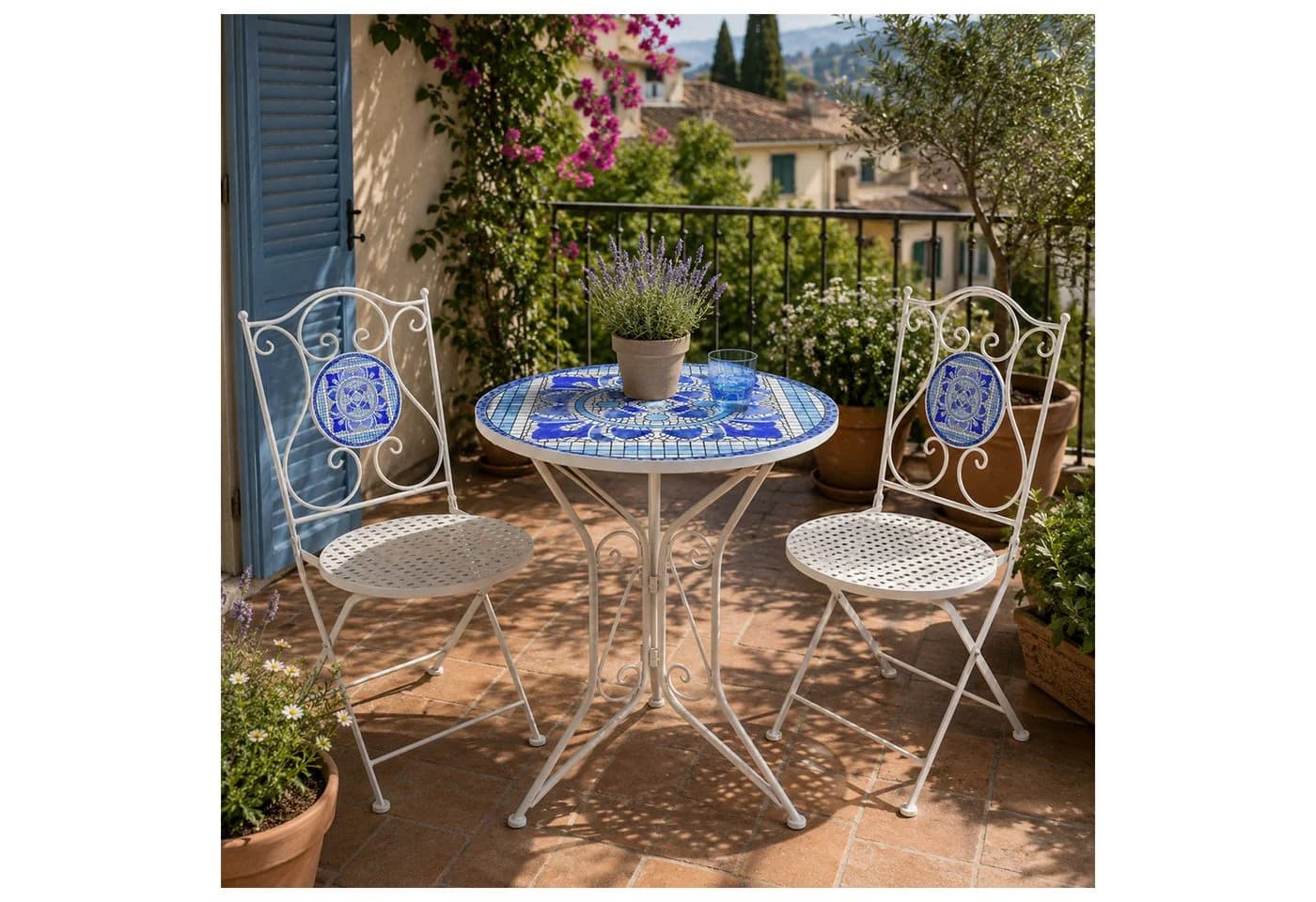 HTI-Living Gartentisch Metall Creme Santorin - Bild 3