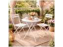 HTI-Living Gartentisch Basil Metall rund klappbar Creme Bild 1