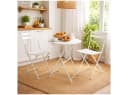 HTI-Living Gartentisch Basil Metall rund klappbar Creme Bild 3