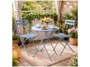 HTI-Living Gartentisch Basil Metall rund klappbar Blau Bild 1