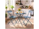 HTI-Living Gartenstuhl 2er-Set Blau Metall Klappbar Bild 3