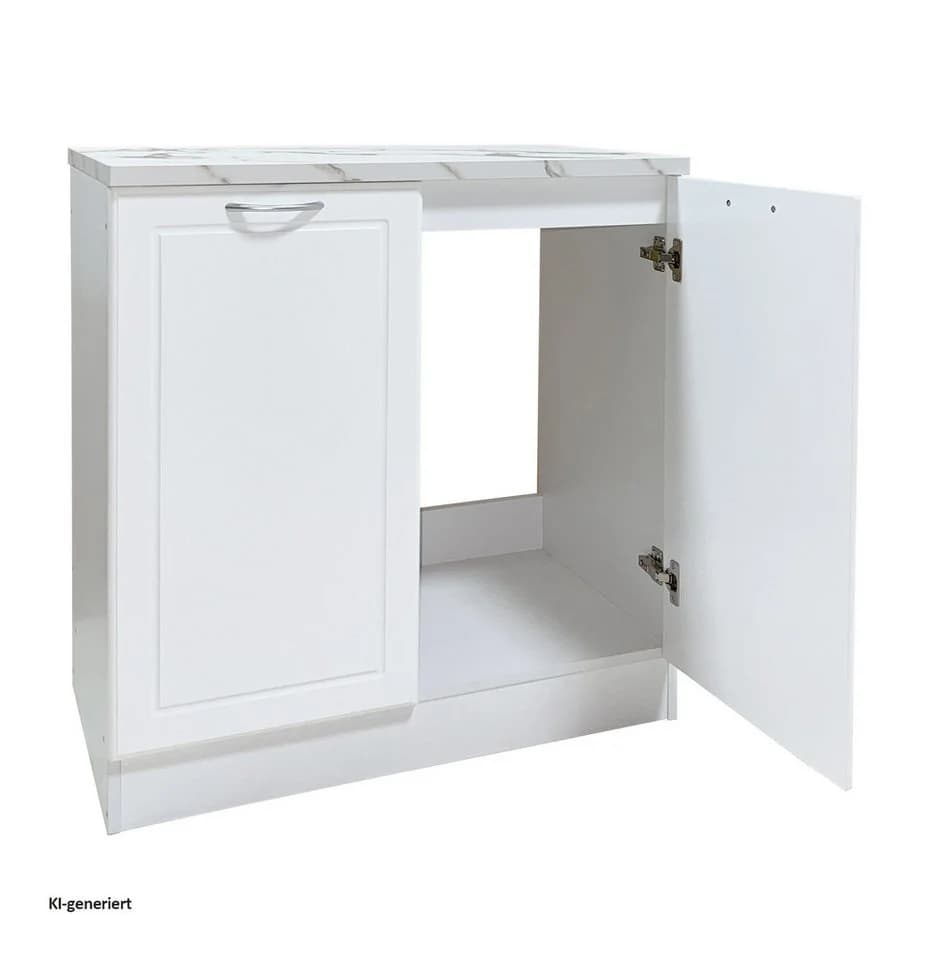 HTI-Living Spülenunterschrank Jenna Weiß Landhausstil Marmoroptik - Bild 3