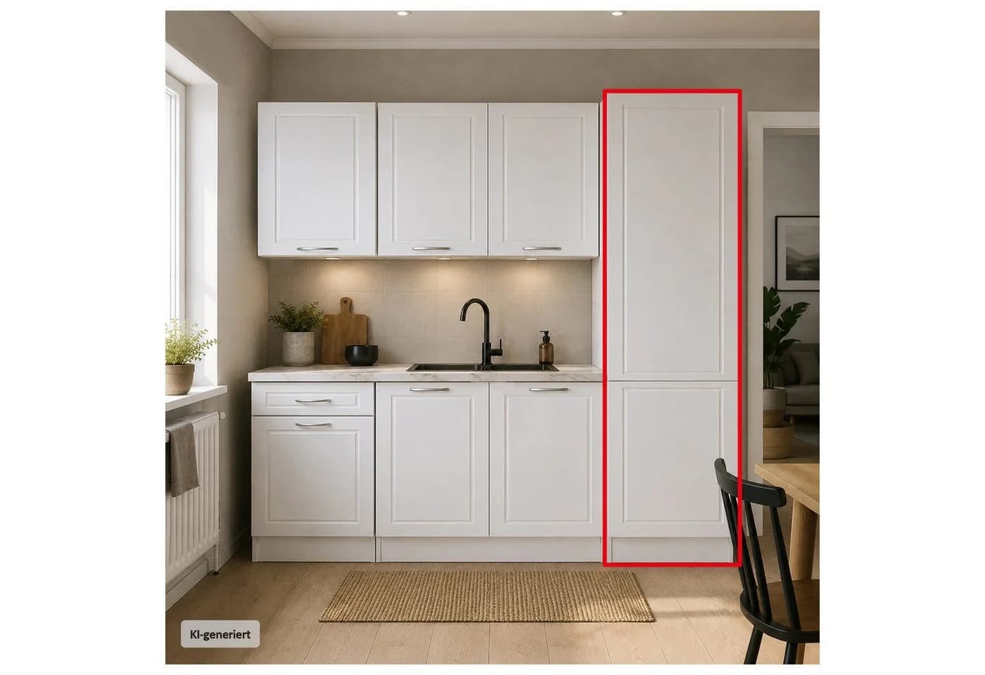 HTI-Living Küchenhochschrank Jenna Weiß Landhausstil 8 Fächer - Bild 2