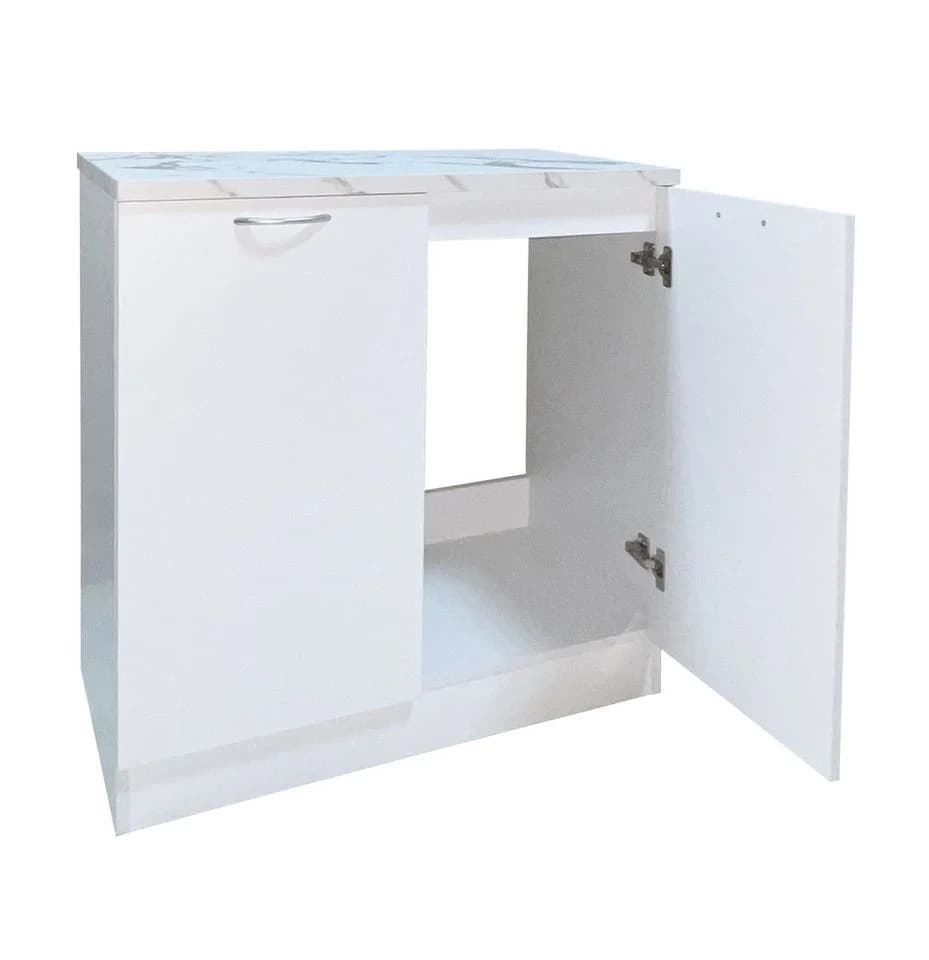 HTI-Living Spülenunterschrank Jenna Weiß 80 cm Modern Marmoroptik - Bild 3