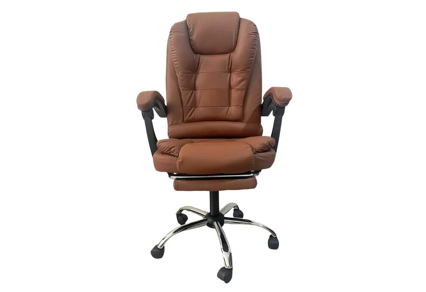 HTI-Living Chefsessel mit Fußstütze Kunstleder Braun