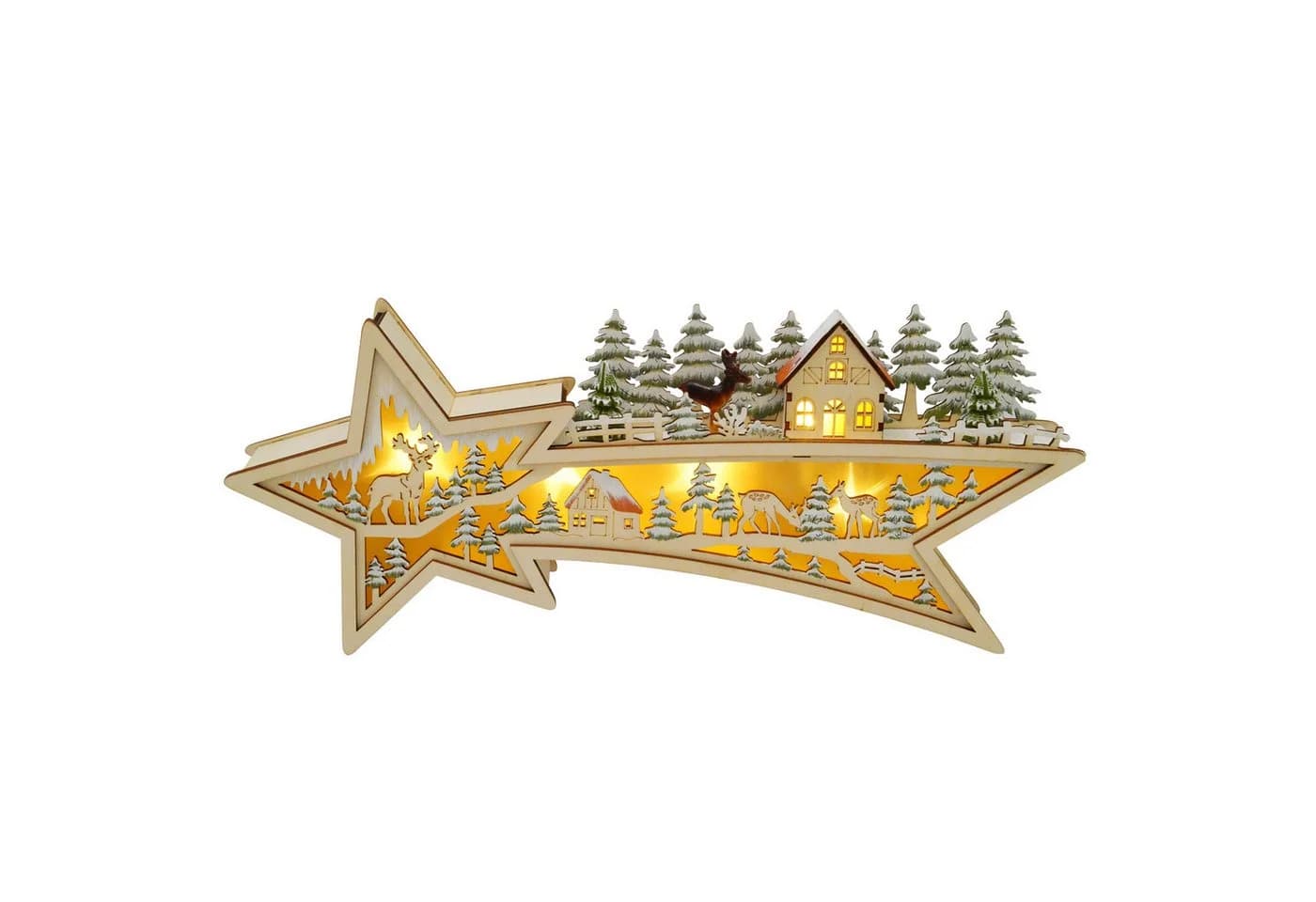 HTI-Living Schwibbogen LED Sternschnuppe Weihnachtsdeko aus Holz