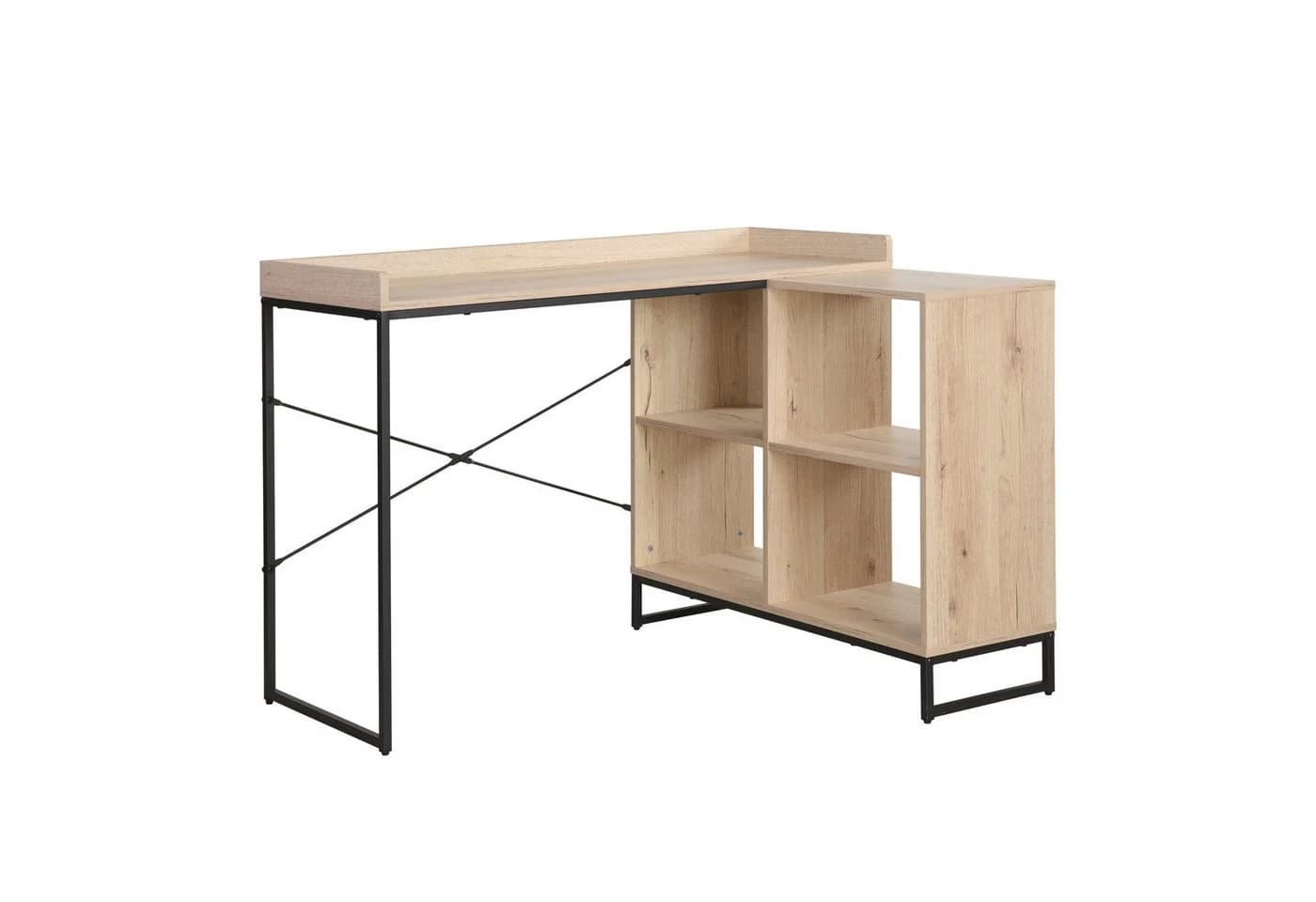 HTI-Living Eckschreibtisch mit Regal Cedrik Schwarz