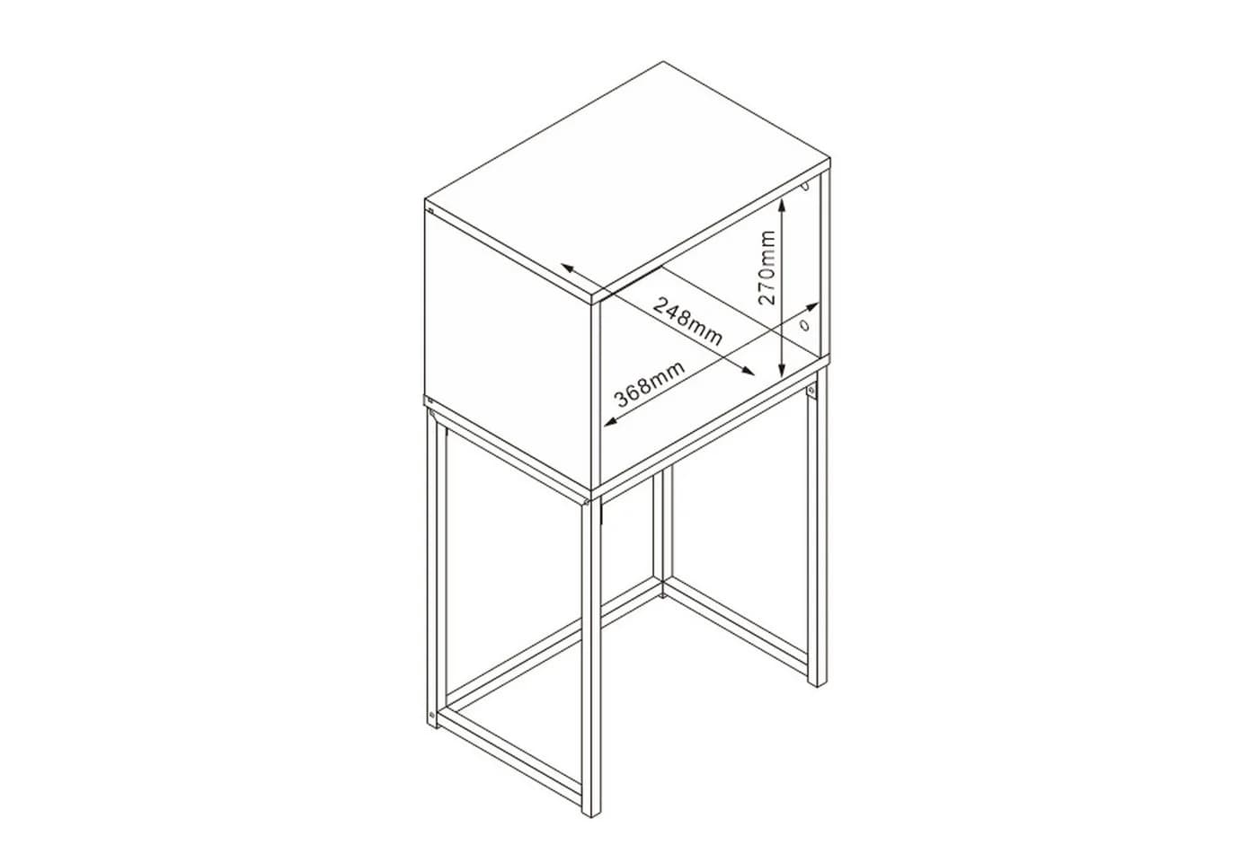 HTI-Living Konsolentisch Cedrik 40 cm mit Tür Schwarz - Bild 5