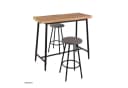 HTI-Living Bartisch mit Wellenkante und 2 Hockern Schwarz/Braun Bild 1