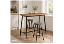 HTI-Living Bartisch mit Wellenkante und 2 Hockern Schwarz/Braun Bild 2