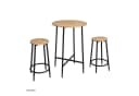 HTI-Living Bartisch rund mit 2 Hockern Elias Schwarz/Artisaneiche Bild 1