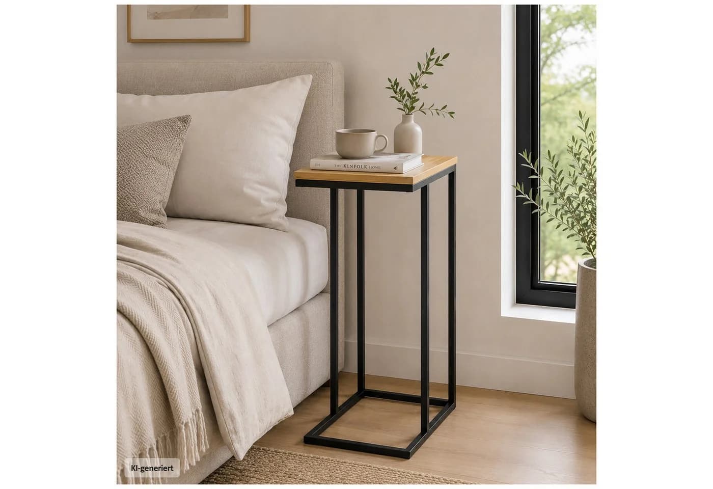 HTI-Living Beistelltisch C-Form Schwarz Artisaneiche - Bild 2