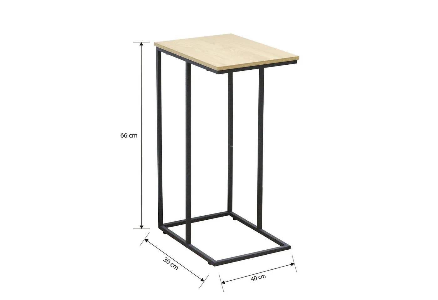 HTI-Living Beistelltisch C-Form Schwarz Artisaneiche - Bild 5