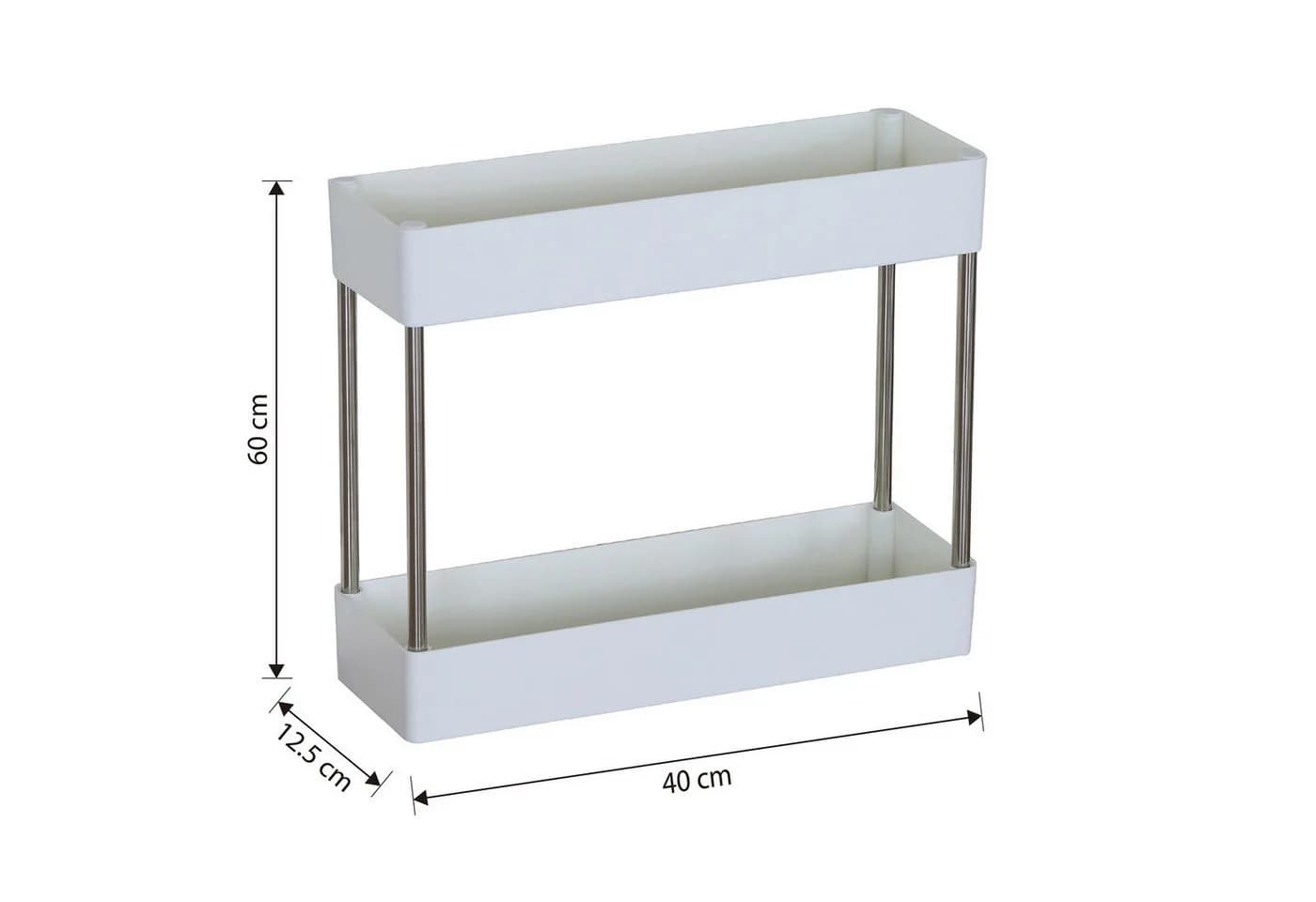 HTI-Living Küchenregal Standregal Weiß 2 Ablagen Modern - Bild 3