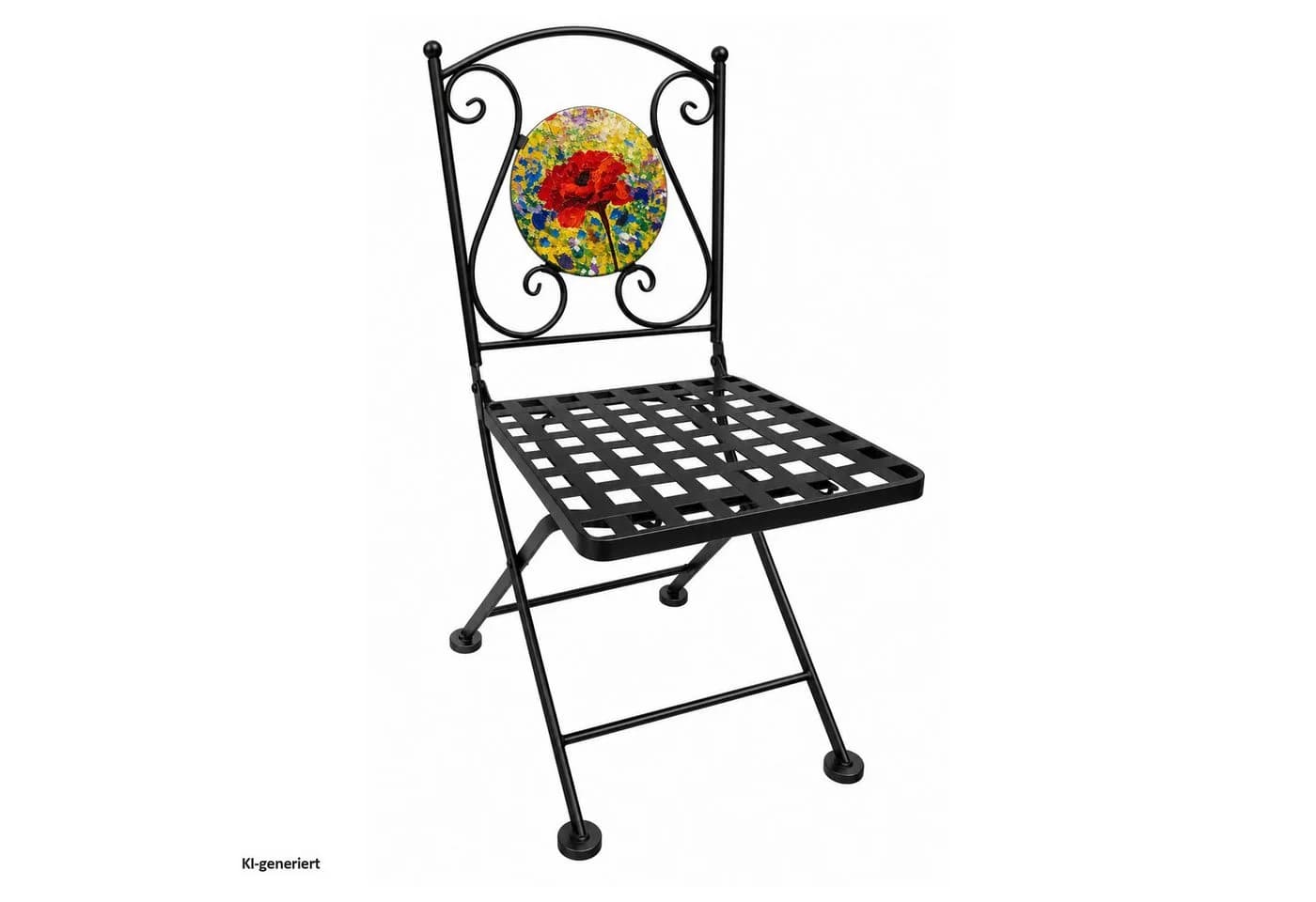 HTI-Living Gartenstuhl 2er Set Celia klappbar Schwarz Mohnblume - Bild 3
