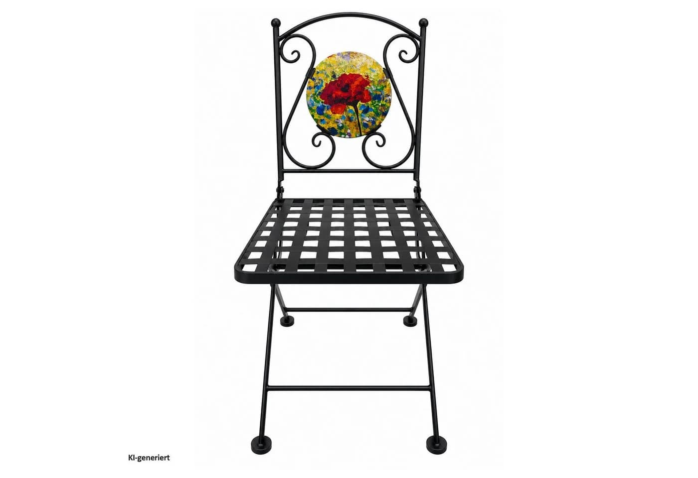 HTI-Living Gartenstuhl 2er Set Celia klappbar Schwarz Mohnblume - Bild 4