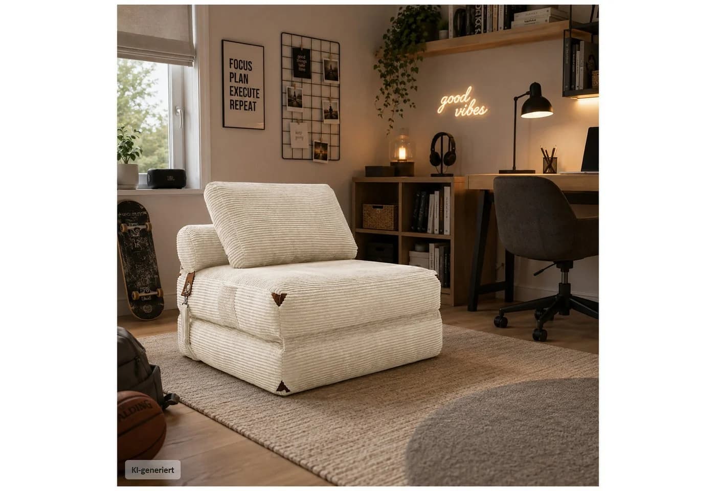 HTI-Living Klappsessel Aruna mit Schlaffunktion Weiß - Bild 3