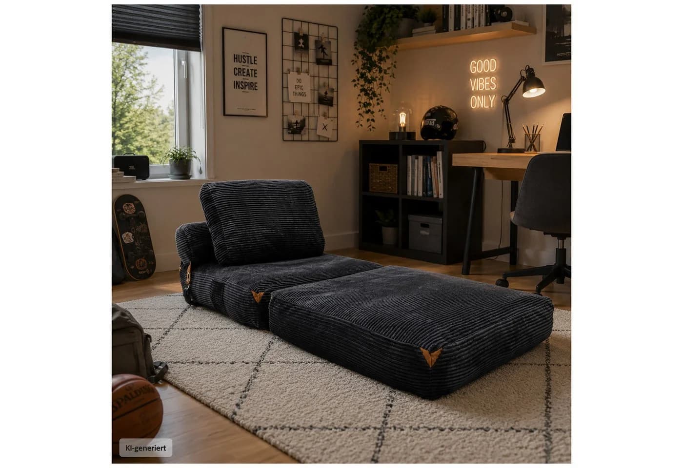 HTI-Living Klappsessel Aruna mit Schlaffunktion Grau - Bild 2