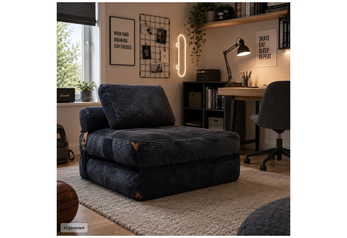 HTI-Living Klappsessel Aruna mit Schlaffunktion Grau - Bild 3