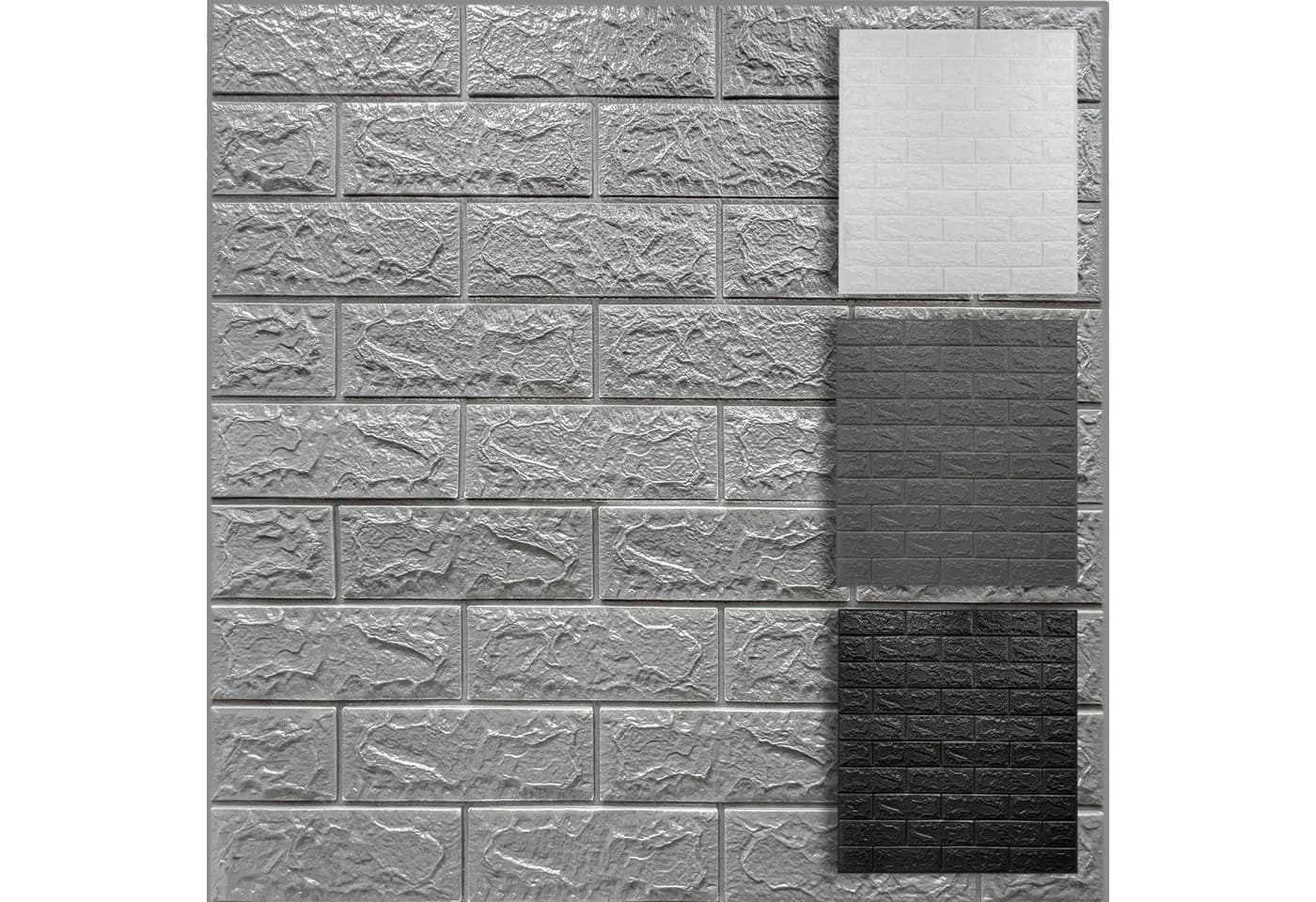 Hexim 3D Wandpaneel Steinoptik Grau Selbstklebend - Bild 2