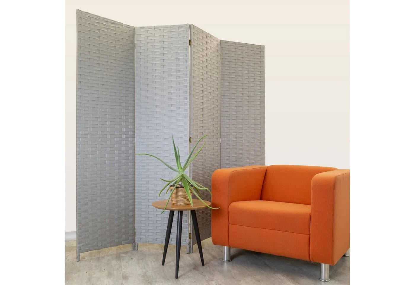 Hexim Raumteiler Grau 4-teilig Klappbar Innenbereich