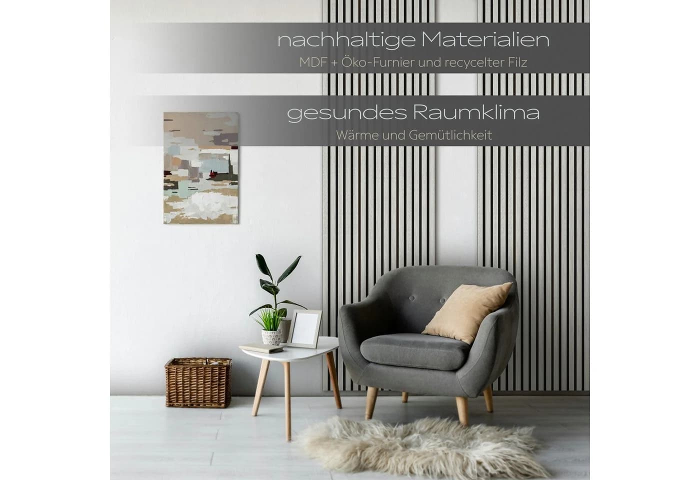 Hexim Wanddekoobjekt AP10 Flexible Akustikpaneele Grau Holz - Bild 5