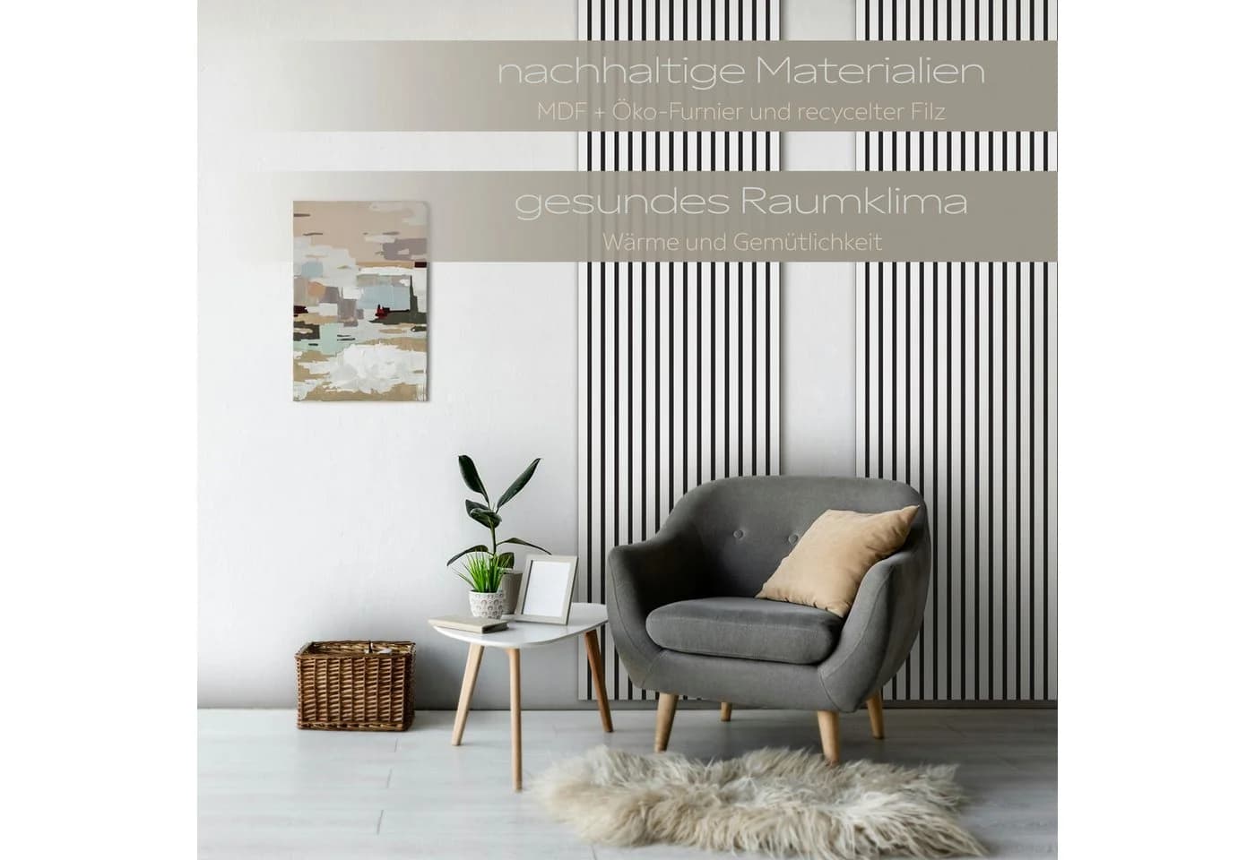 Hexim Wanddekoobjekt APH11 Flexible Akustikpaneele Weiß Holz Comfort - Bild 5