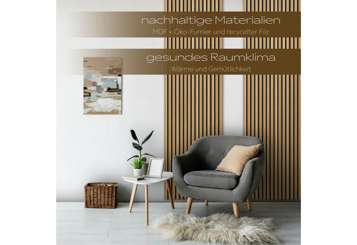 Hexim Wanddekoobjekt Pecan Flexible Akustikpaneele Braun - Bild 5