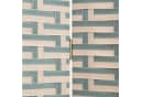 Hexim Raumteiler Paravent 180x180 cm Klappbar Weiß & Grün Bild 3