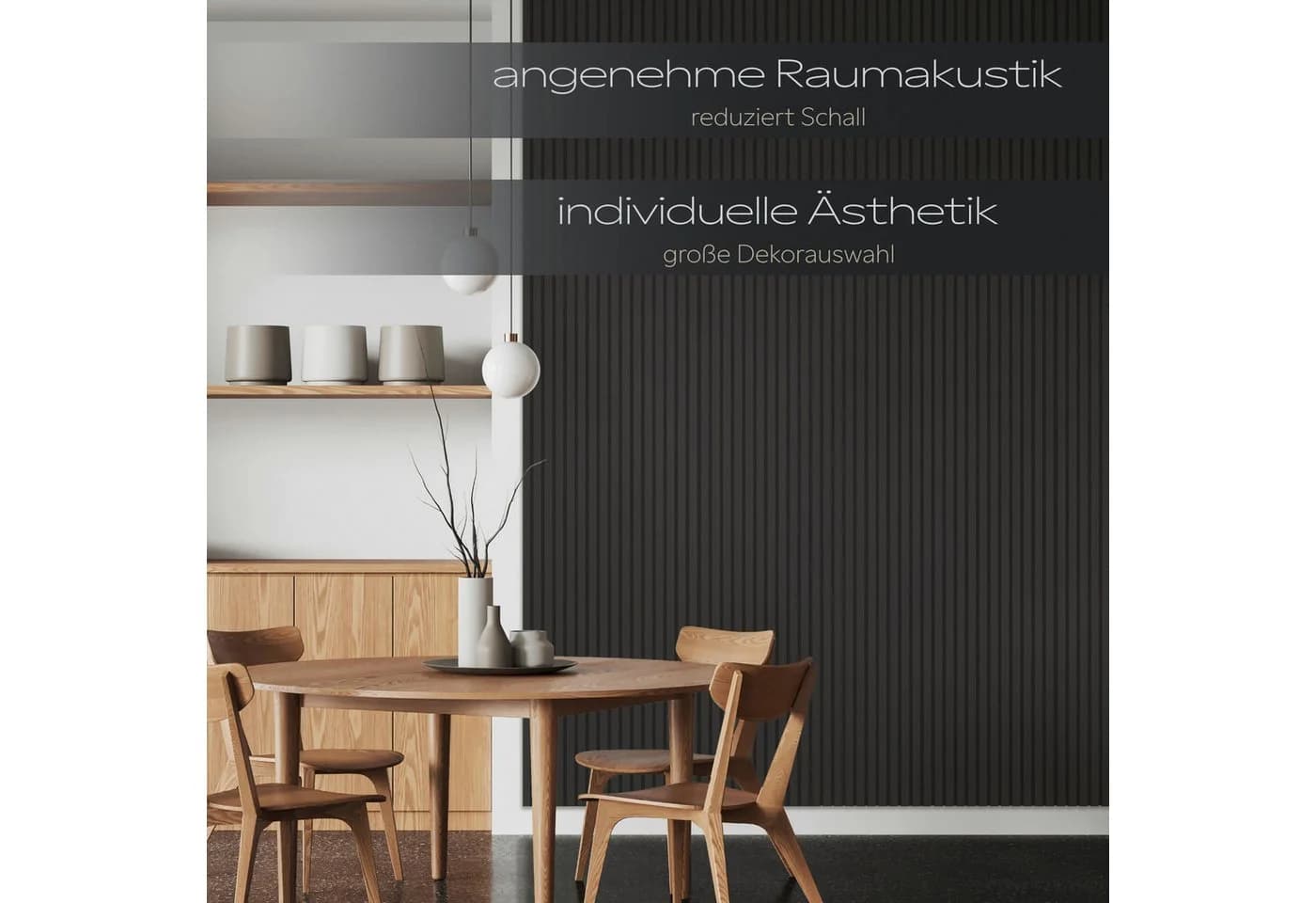 Hexim Wanddekoobjekt AP12 Akustikpaneele Schwarz Flexibel MDF - Bild 3