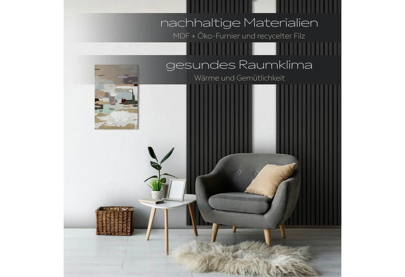 Hexim Wanddekoobjekt AP12 Akustikpaneele Schwarz Flexibel MDF - Bild 5