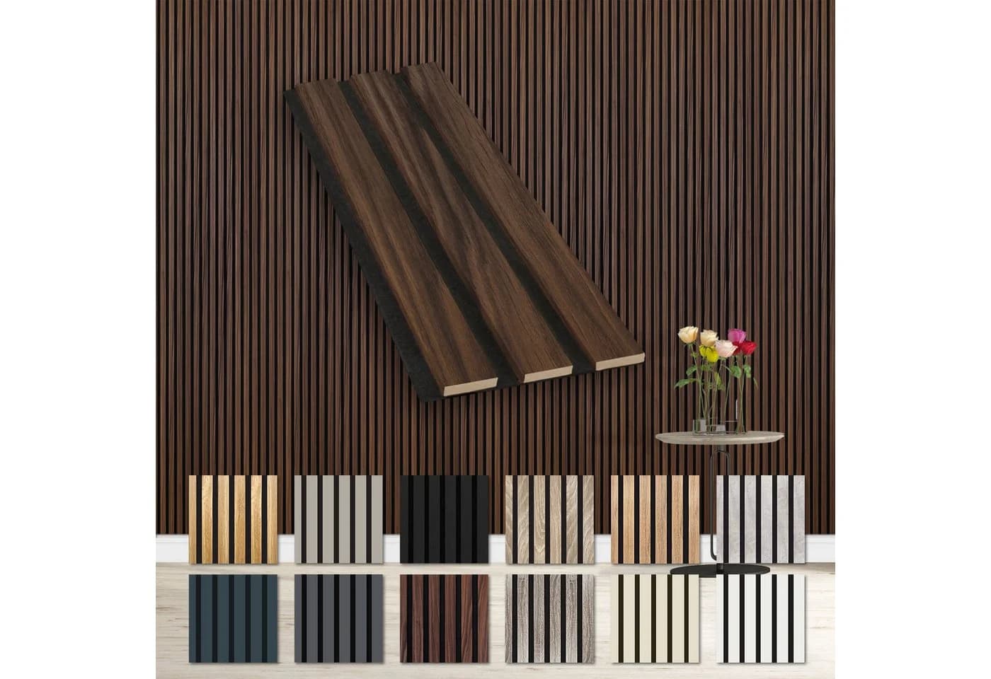 Hexim Wanddekoobjekt Catania Oak - Flexibles Akustikpaneel Braun - Bild 2