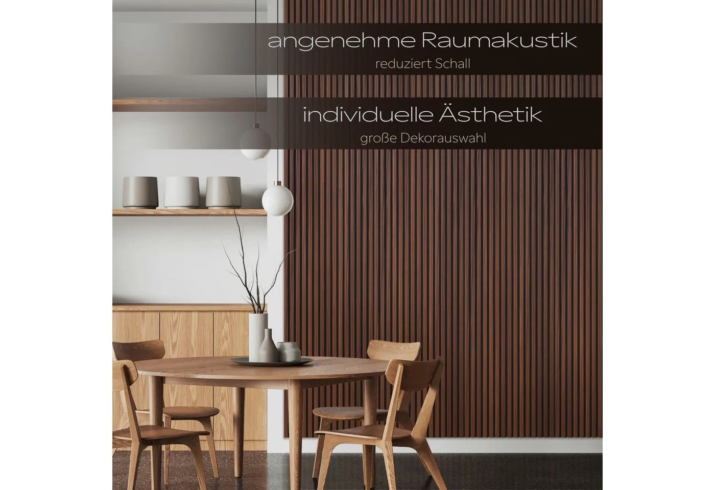Hexim Wanddekoobjekt Catania Oak - Flexibles Akustikpaneel Braun - Bild 3