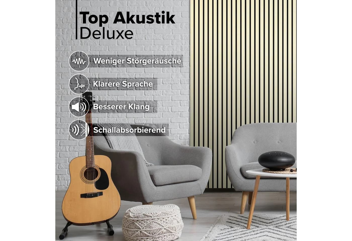 Hexim Akustikpaneel Echtholzfurnier Light Ash XXL Wandverkleidung - Bild 4