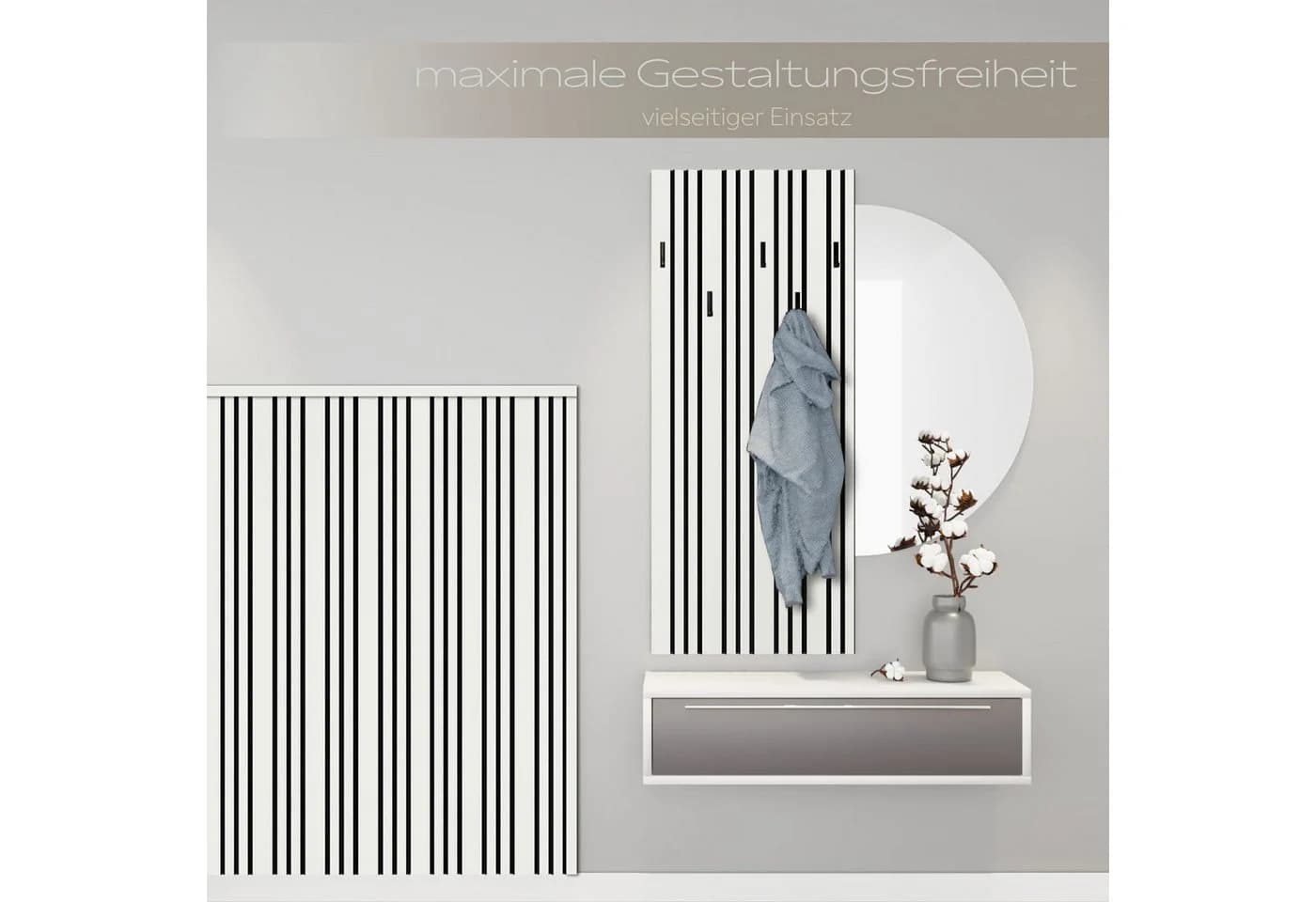 Hexim Wandpaneel Akustikpaneele 4 Stück 278x60cm Holz Mila - Bild 5