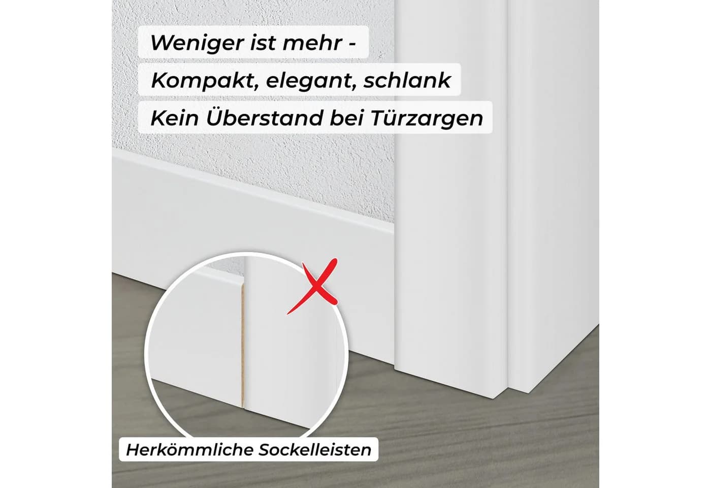 Hexim Sockelleiste Weiß MDF glatt Weimarer Design - Bild 4