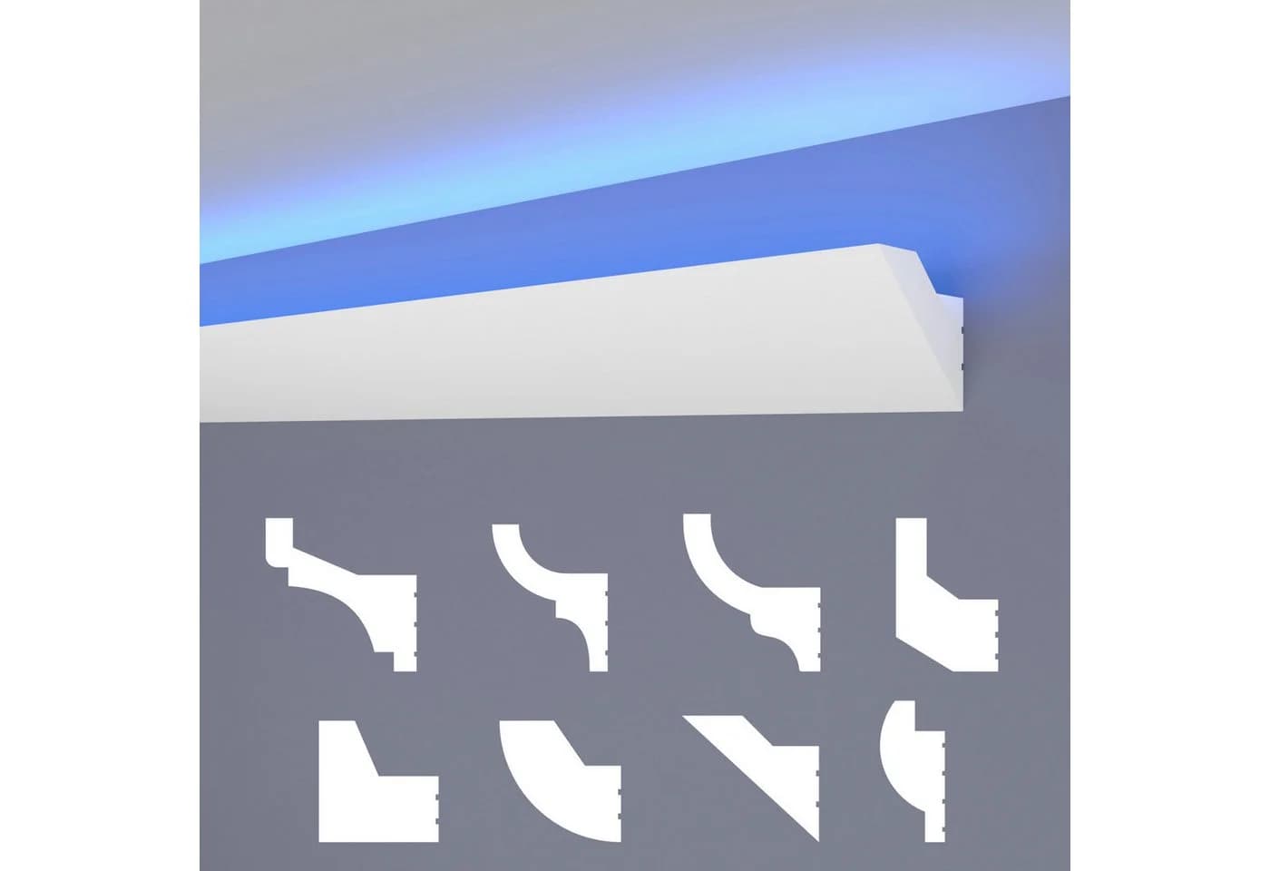HEXIMO LED Stuckleisten klassisch XPS Styropor indirekte Beleuchtung Wand & Decke Stuckleisten - Bild 2