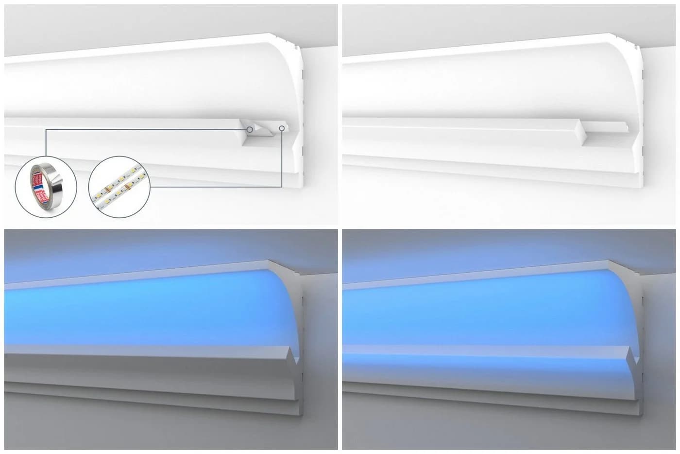 HEXIMO LED Stuckleisten Styropor 1,7 Meter - Bild 4