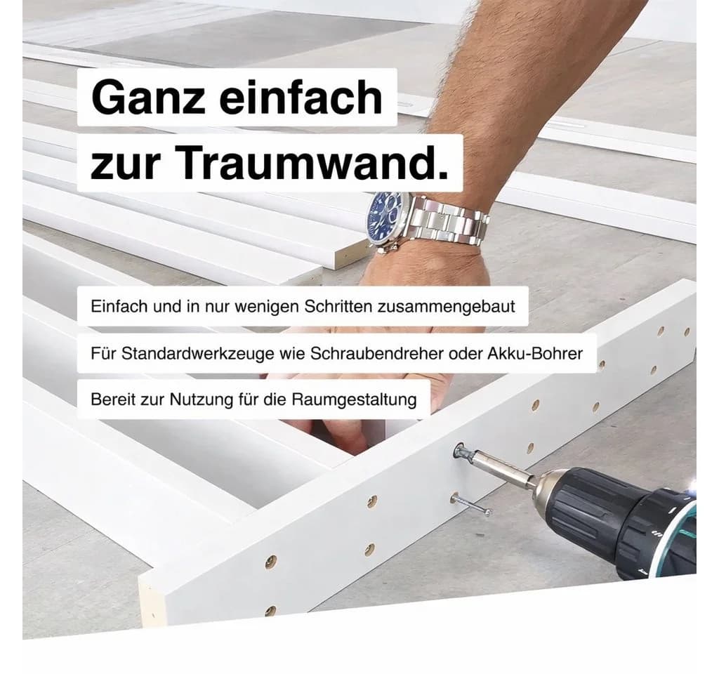 Hexim Lamellenwand Raumteiler Weiß Modern Freistehend - Bild 5