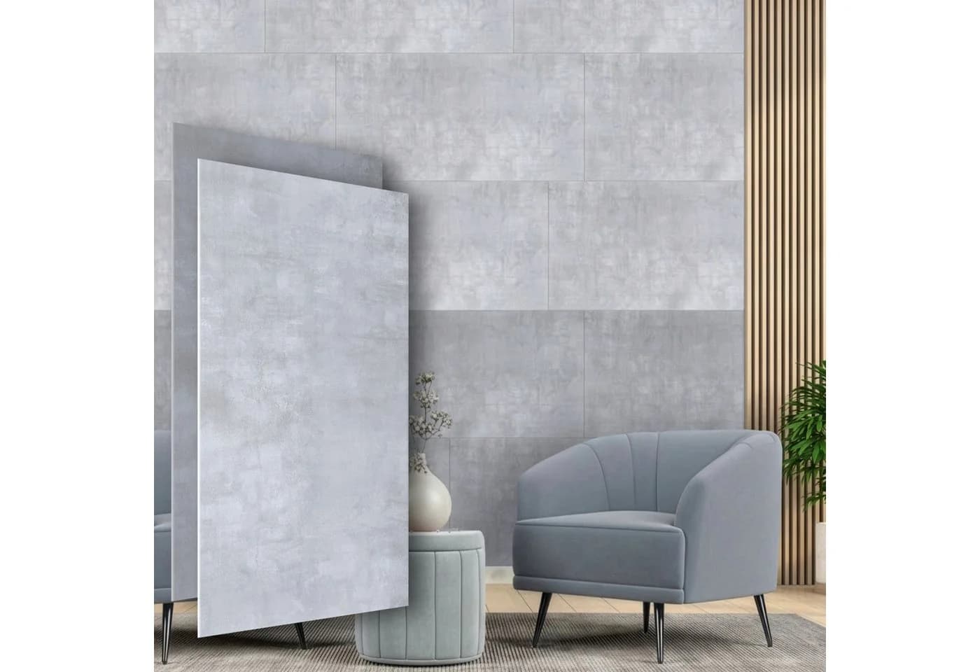 Hexim Wandpaneel Betonoptik XPS 50x100 cm Grau - Bild 2