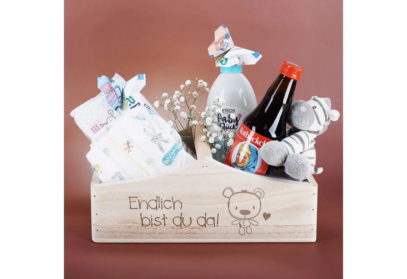 Striefchen Geschenkbox zur Geburt mit Teddy Motiv graviert - Bild 3