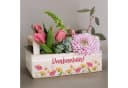 Herz & Heim Geschenkbox aus Holz mit Blumenmotiv und Griffen Bild 3