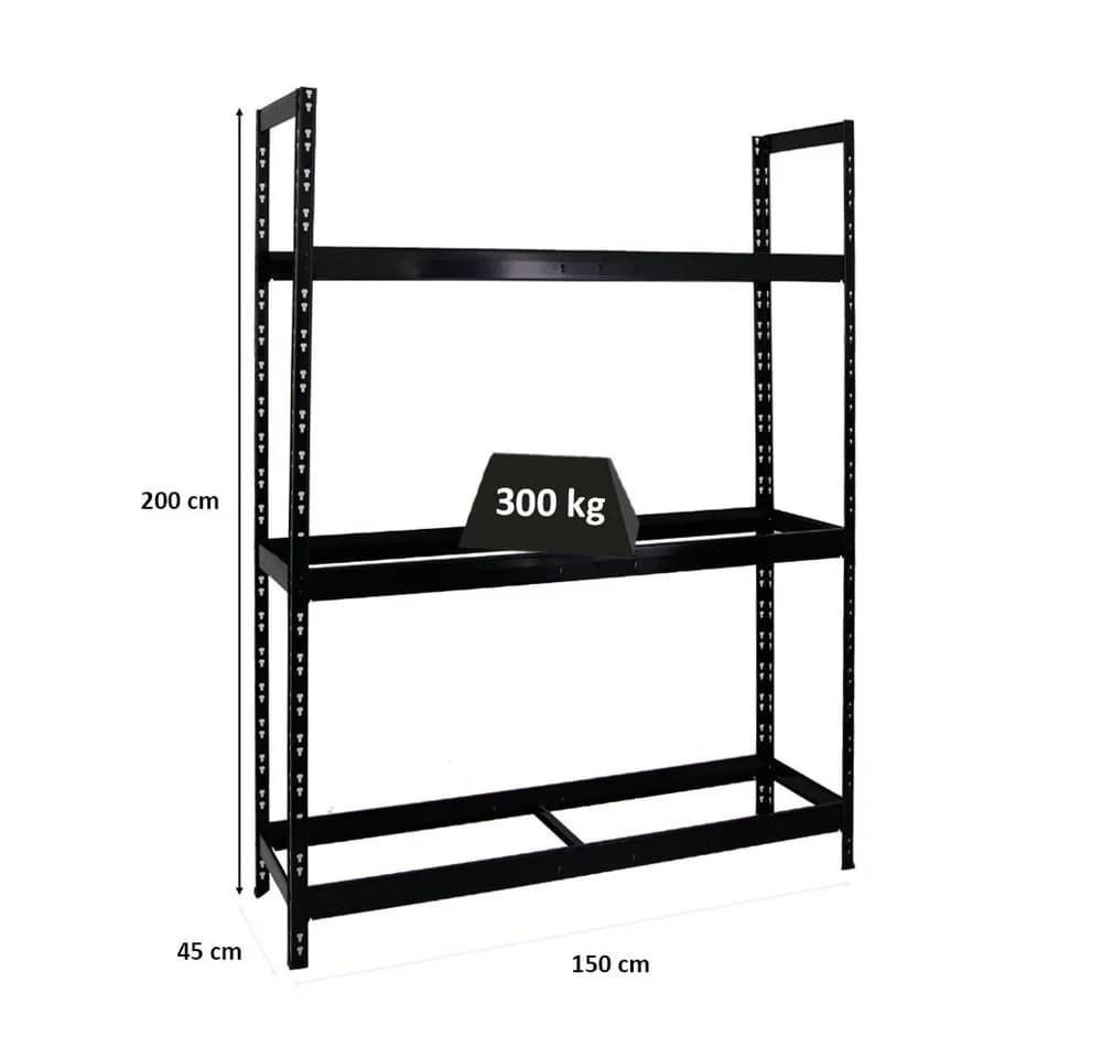 PROREGAL® Schwerlastregal TIGER XL 900kg für 18-21 Reifen Schwarz