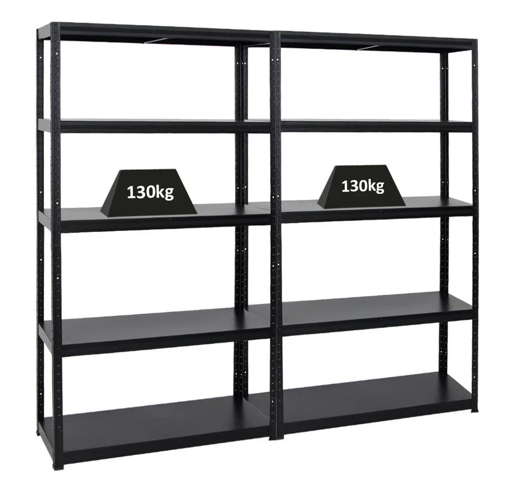 PROREGAL® Schwerlastregal MegaDeal 2-tlg. Schwarz Stahl Steckregal - Bild 2