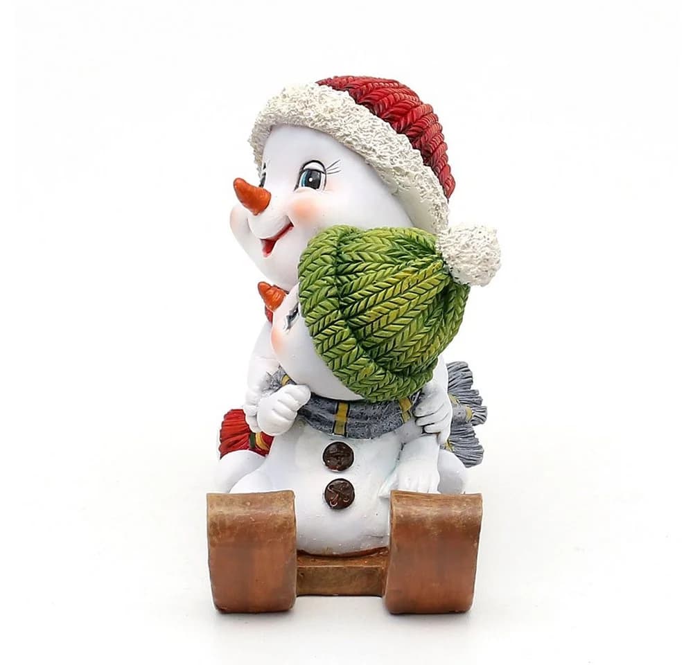 Dekohelden24 Schneekinderpaar Dekofigur Rot-Grün