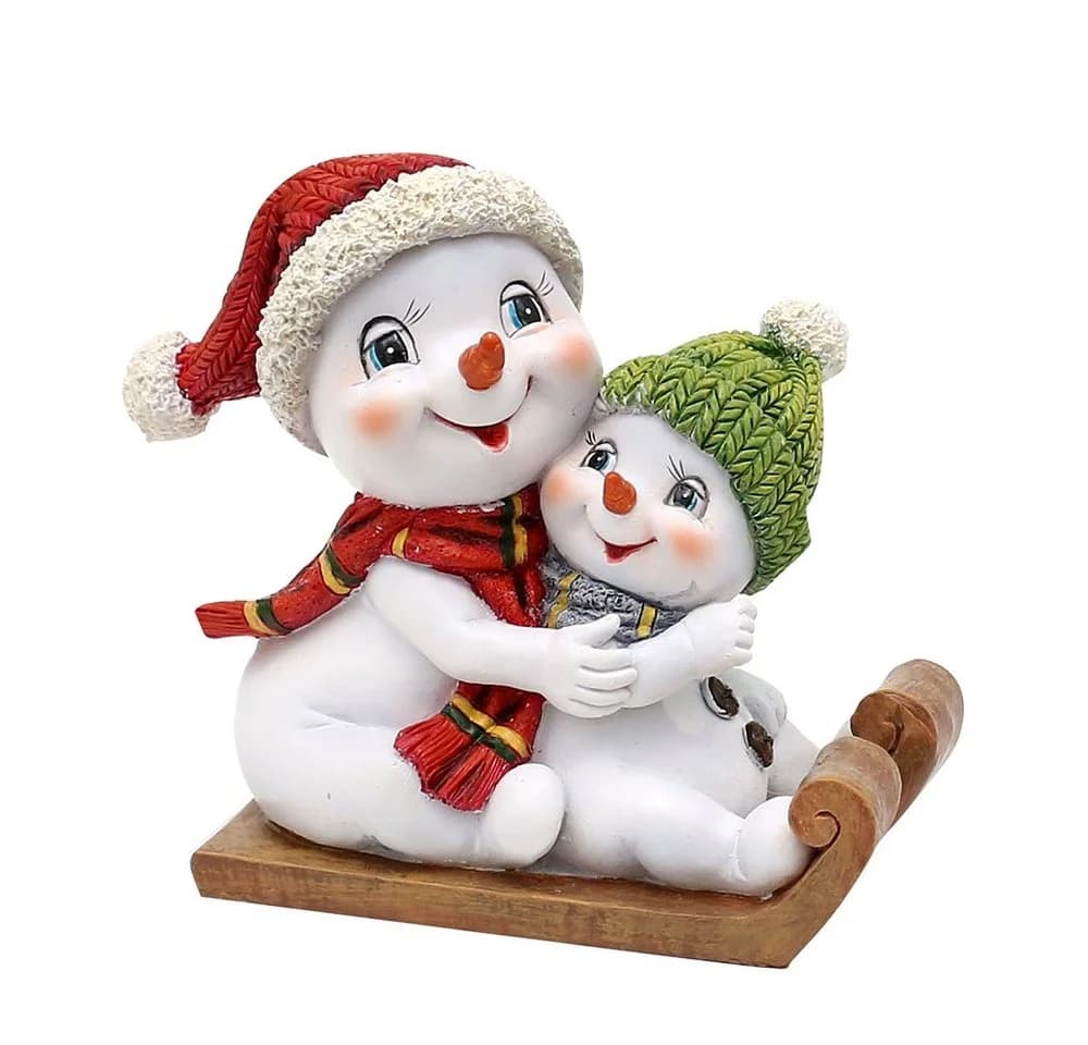 Dekohelden24 Schneekinderpaar Dekofigur Rot-Grün - Bild 2