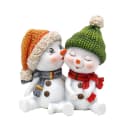 Dekohelden24 Schneekinderpaar mit Mütze und Schal Bild 2
